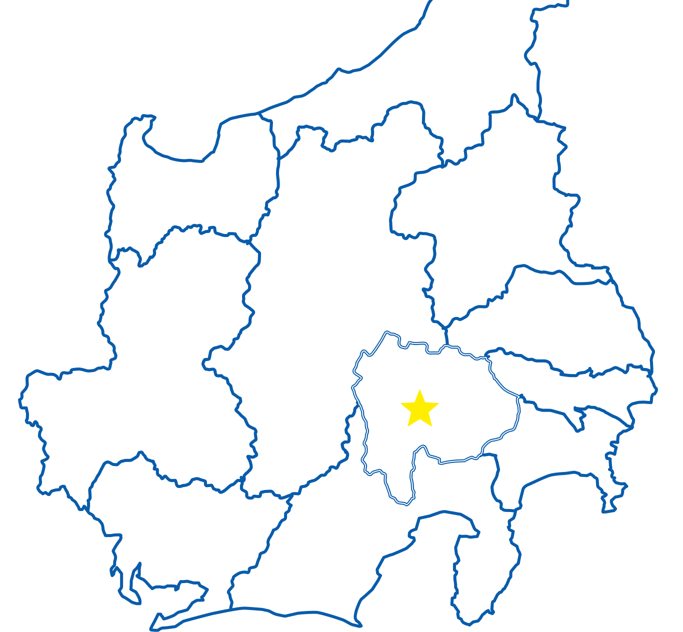 横河電機甲府事業所の場所を地図上に示しています。